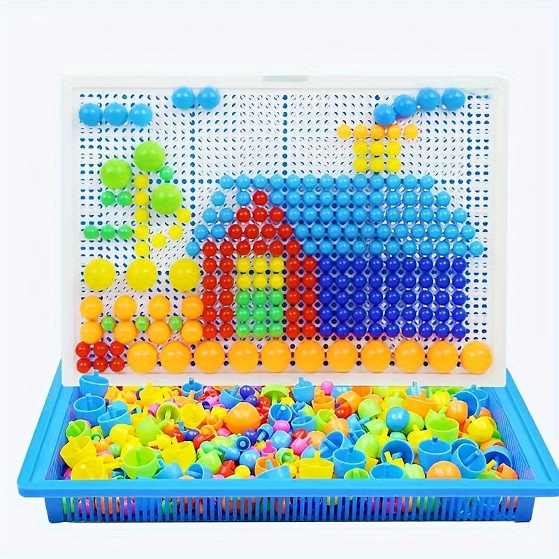 Plastic Mushroom Nail Building Blocks Educational Toys