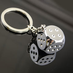 Metal Dice Keychain Pendant for Car Keys Backpacks Wallets