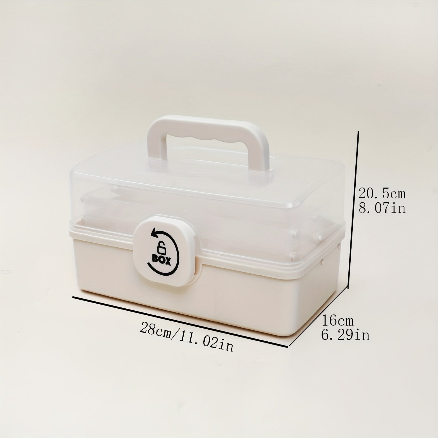 3-Layer Medicine Storage Box with Handle & Lid Large Durable Plastic Basket