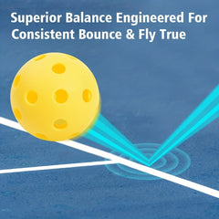12pcs 72mm Pickleball High Bounce Ball for Outdoor & Indoor Courts