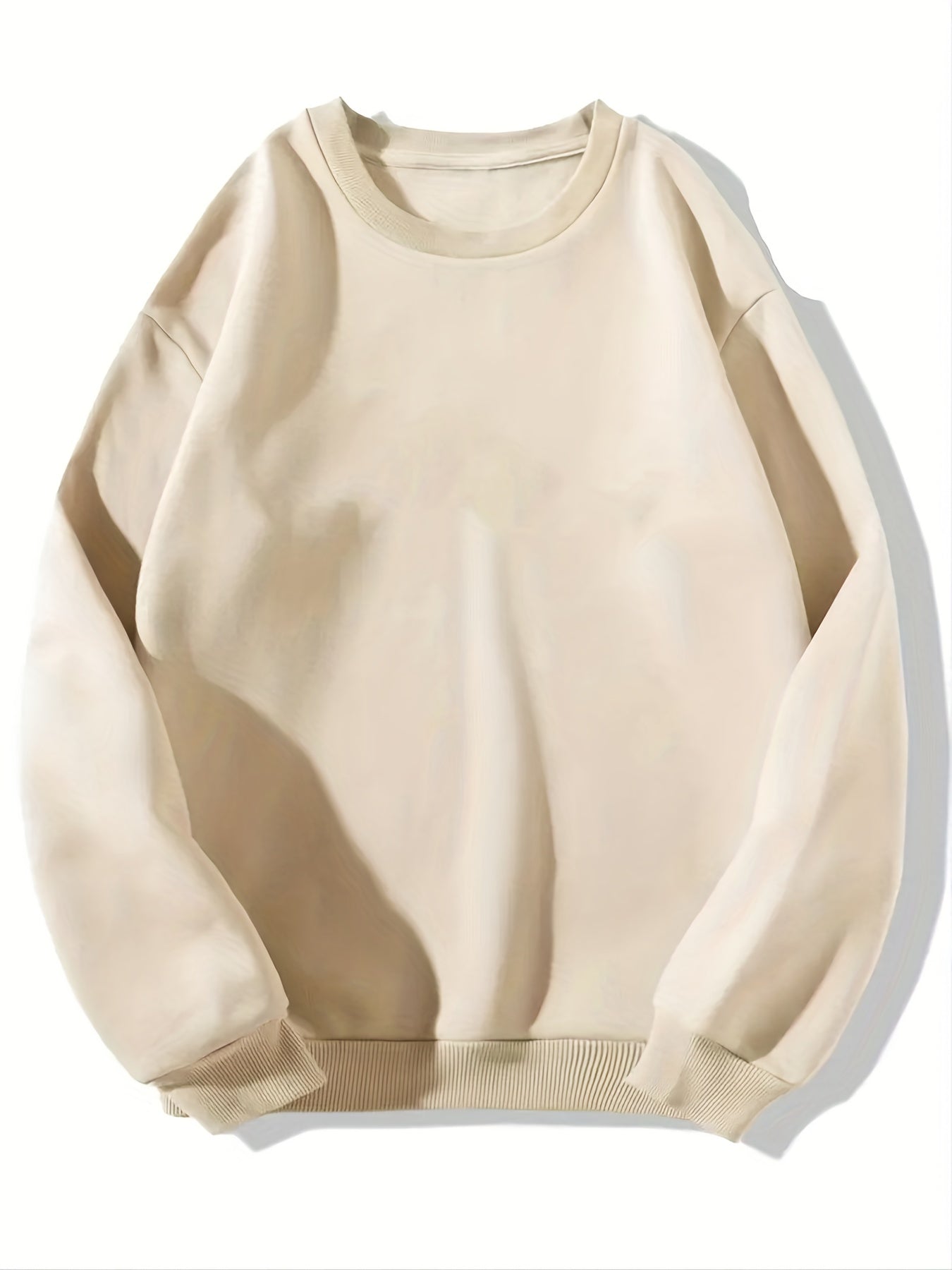 Women's Solid Crew Neck Sweatshirt for Spring & Fall