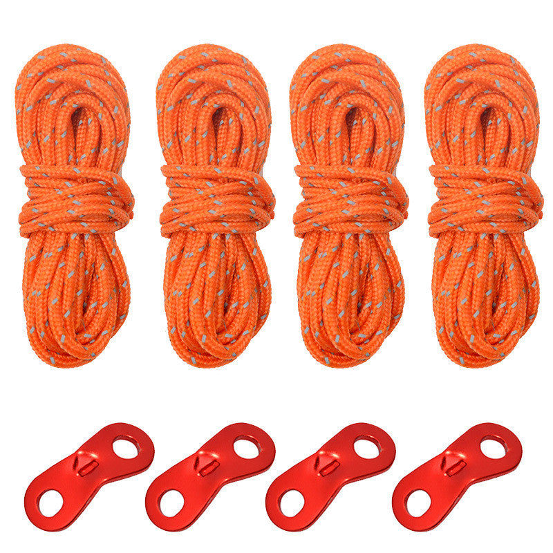 4M 48in Windproof Camping Rope Tent Tensioner Reflective Ropes