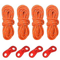 4M 48in Windproof Camping Rope Tent Tensioner Reflective Ropes