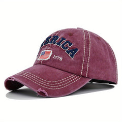 3D Embroidery Baseball Cap AMERICA Peaked Cap Curved Brim Hat Sun Visor