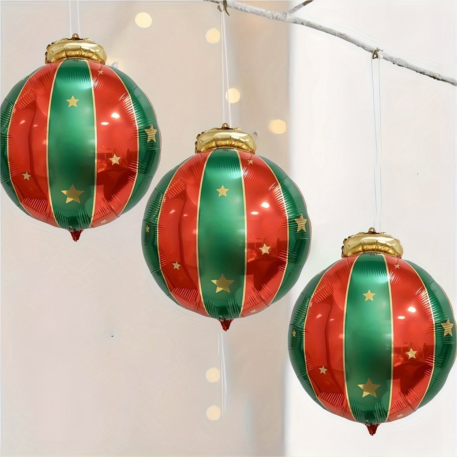 3pcs 27in Christmas Hanging Ball Aluminum Film Balloon