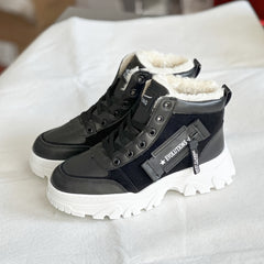 Women's Plush Lined Thermal Snow Boots Non Slip Chunky Shoes