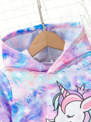 Tie Dye Rainbow Hoodie for Girls Casual Sweatshirt Tops