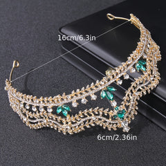 Vintage Crystal Rhinestone Princess Prom Big Tiara Crown Diadems
