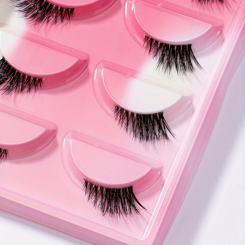 5 Pairs Natural Look Wispy False Eyelashes for Dating Parties Cosplay