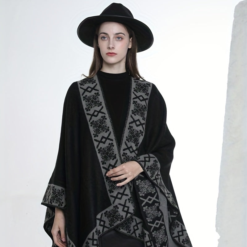 Warm Shawl Wrap Open Front Poncho Cape for Women