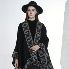 Warm Shawl Wrap Open Front Poncho Cape for Women
