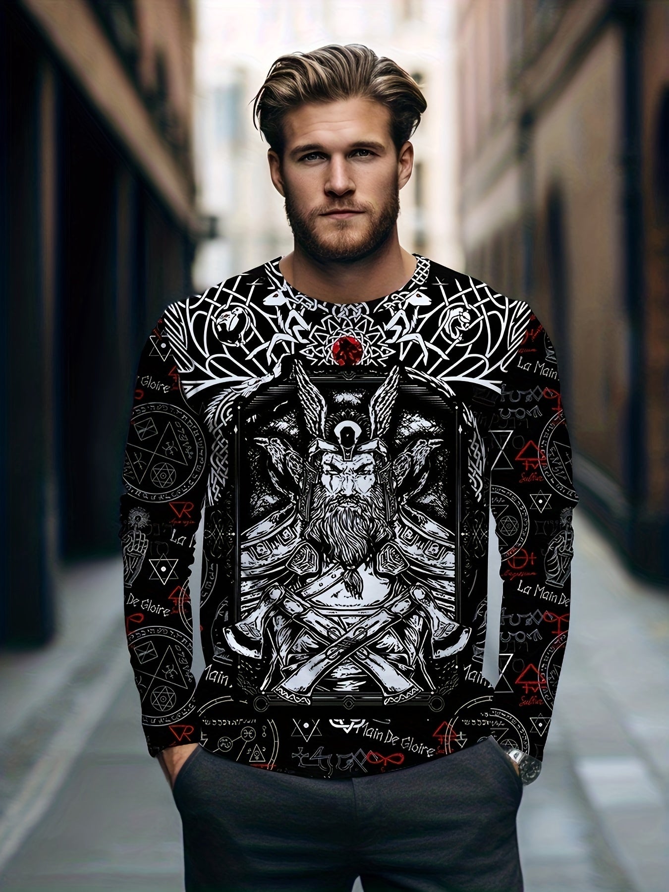 3D Print Men's Long Sleeve Novelty T Shirt for Autumn