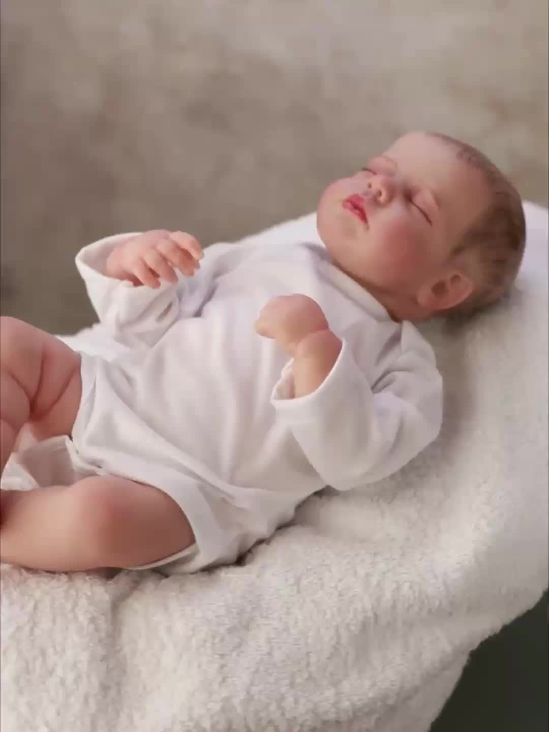 BZDOLL 3D Paint Skin Silicone Reborn Boy Sleeping Baby Doll Toy For Girl