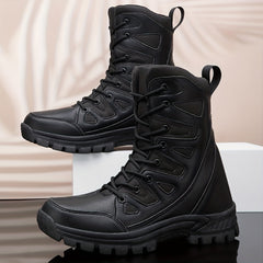 Fur Lined Thicken High Top Combat Boots Waterproof Tactical Boots