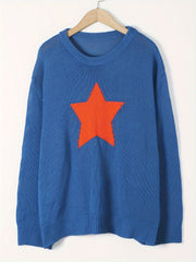 Star Print Round Neck Jumper