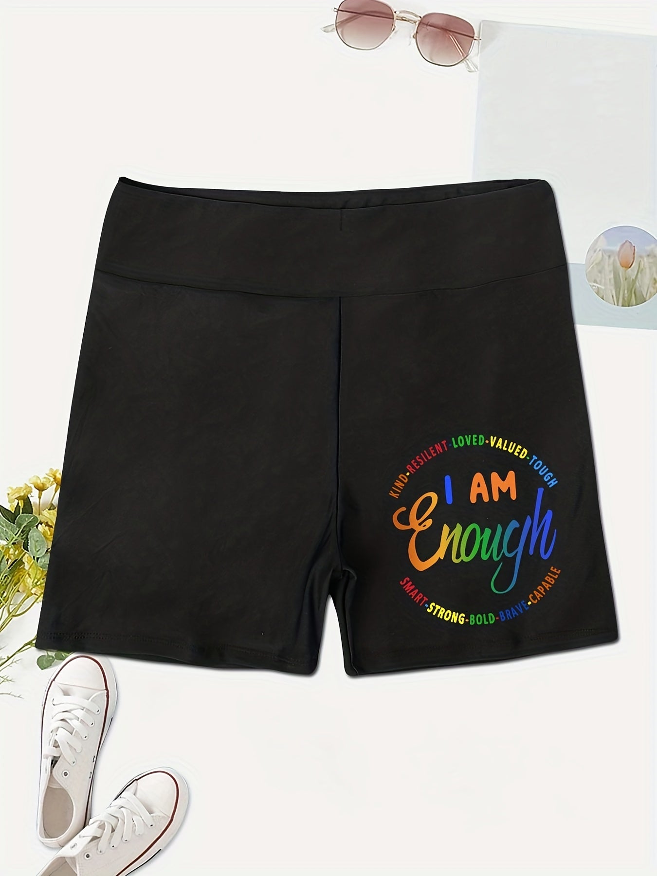 High Waist Sporty Biker Shorts Women's Clothing