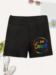 High Waist Sporty Biker Shorts Women's Clothing