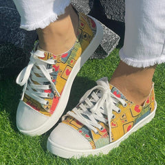 Poker Card Pattern Flat Shoes Women's Casual Lightweight Soft Walking Shoes