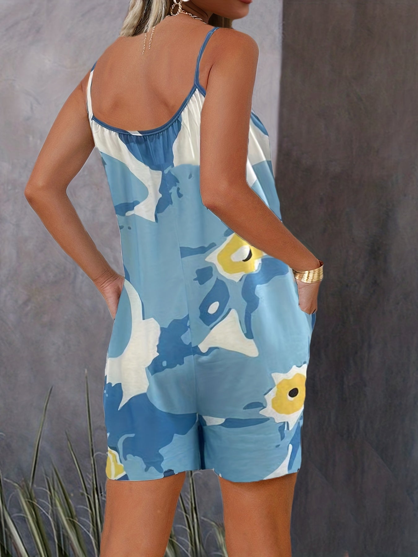 Boho Tie Dye Spaghetti Jumpsuit Women's Clothing