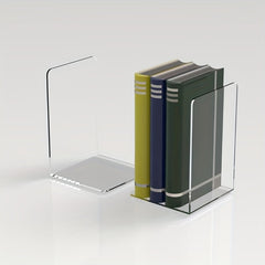 Acrylic Bookends for Shelves Heavy Duty Book Ends and Desktop Organizer