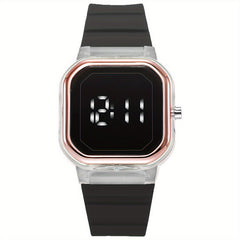Colorful Digital Watch LED Display Button Setting Electronic Watch