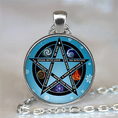 Element Pentagram Pendant Necklace for Kids