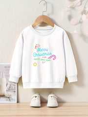 OERYUI Kids Christmas Cartoon Print Long Sleeve Sweatshirt Top