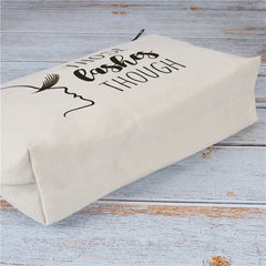 Letter & Lashes Pattern Cosmetic Bag Travel Make Up Pouch Zipper Cosmetic Pouch