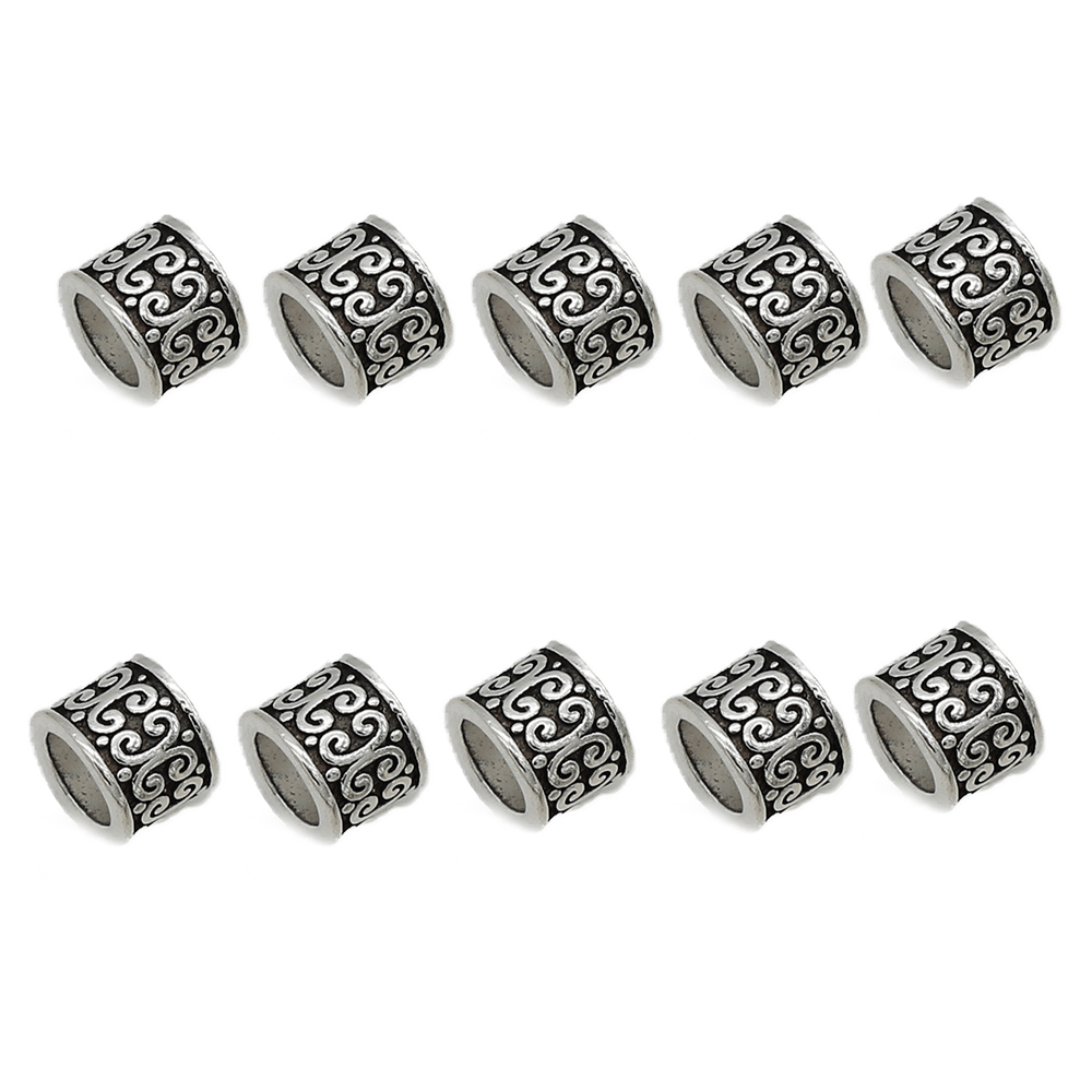 10PC Vintage Round Dreadlock Separator Beads DIY Jewelry Accessories