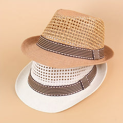Kids Large Brim Sun Hat Straw Breathable Hollow Sunscreen Baby Hat