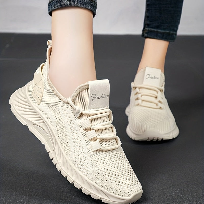 Women's Knit Sneakers Casual Lace Up Outdoor Shoes