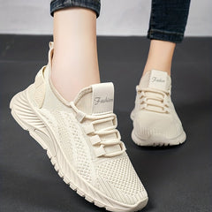 Women's Knit Sneakers Casual Lace Up Outdoor Shoes