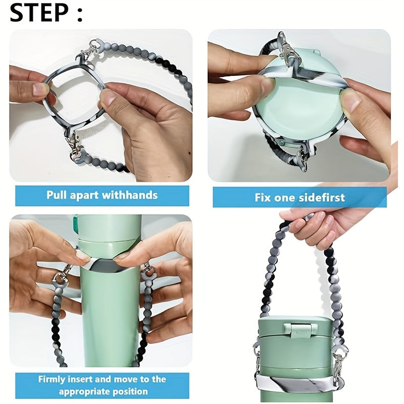 Adjustable Silicone Water Bottle Handle Rope for Hiking Travel Camping