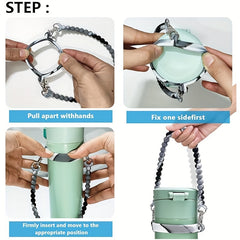 Adjustable Silicone Water Bottle Handle Rope for Hiking Travel Camping