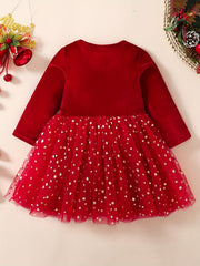Toddler Girls Christmas Outfit Long Sleeve Tutu Dress