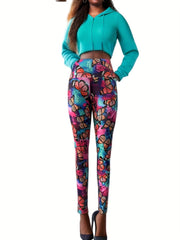 Butterfly Print High Waist Sports Leggings Stretch Butt Lifting Workout Pants