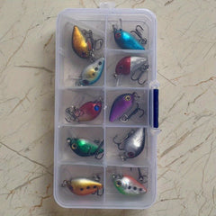 10pcs Plastic Bionic Crankbait Lure Mini Floating Hard Baits Fishing Tackle