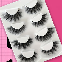 4 Pairs Full Strip False Eyelashes for Daily Use
