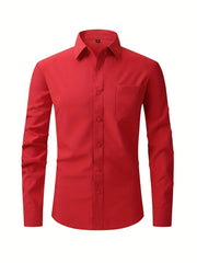 Men's Classic Button Up Shirt With Chest Pocket