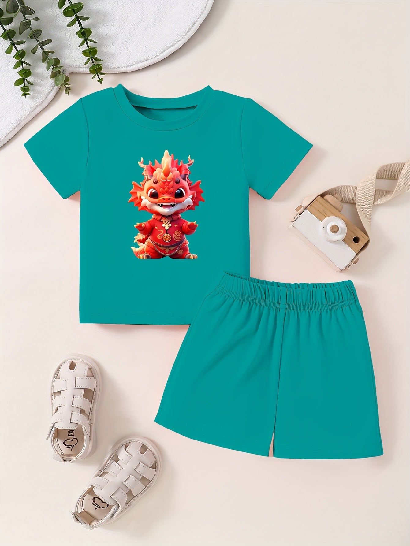 Toddler Kid 2pcs Bottoming Set Short Sleeve T shirt & Matching Shorts