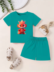 Toddler Kid 2pcs Bottoming Set Short Sleeve T shirt & Matching Shorts