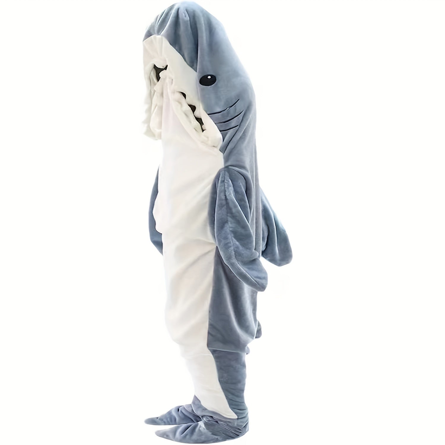 Shark Shaped Blanket Soft Flannel Wearable Blanket