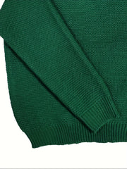 Casual Turtleneck Sweater Long Sleeve Solid Knit