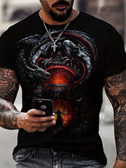Dragon 3D Print Men's Graphic T Shirt Comfortable Tee for Summer