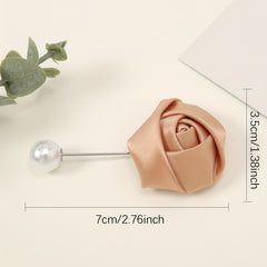 3pc Rose Flower Pins Faux Pearl Scarf Fixed Buckle Hijab Pins Brooches
