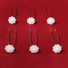 6pcs Rose Headdress Banquet Party Hair Pin And Flower U shaped Hairpin