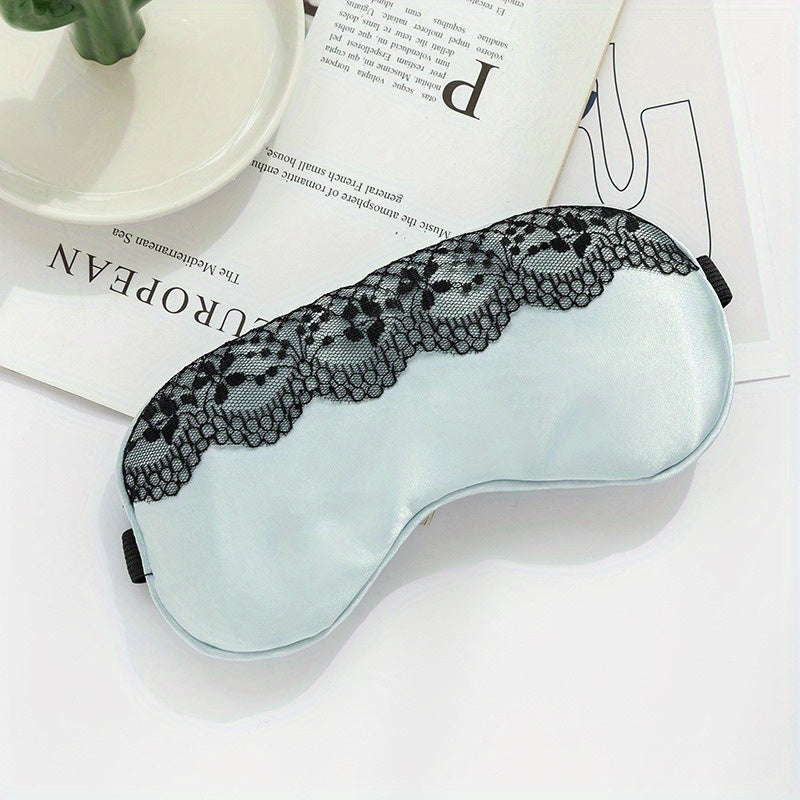 Soft Silk Eye Mask Lace Edge Shading Ice Compress Travel Rest