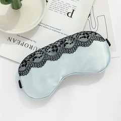 Soft Silk Eye Mask Lace Edge Shading Ice Compress Travel Rest