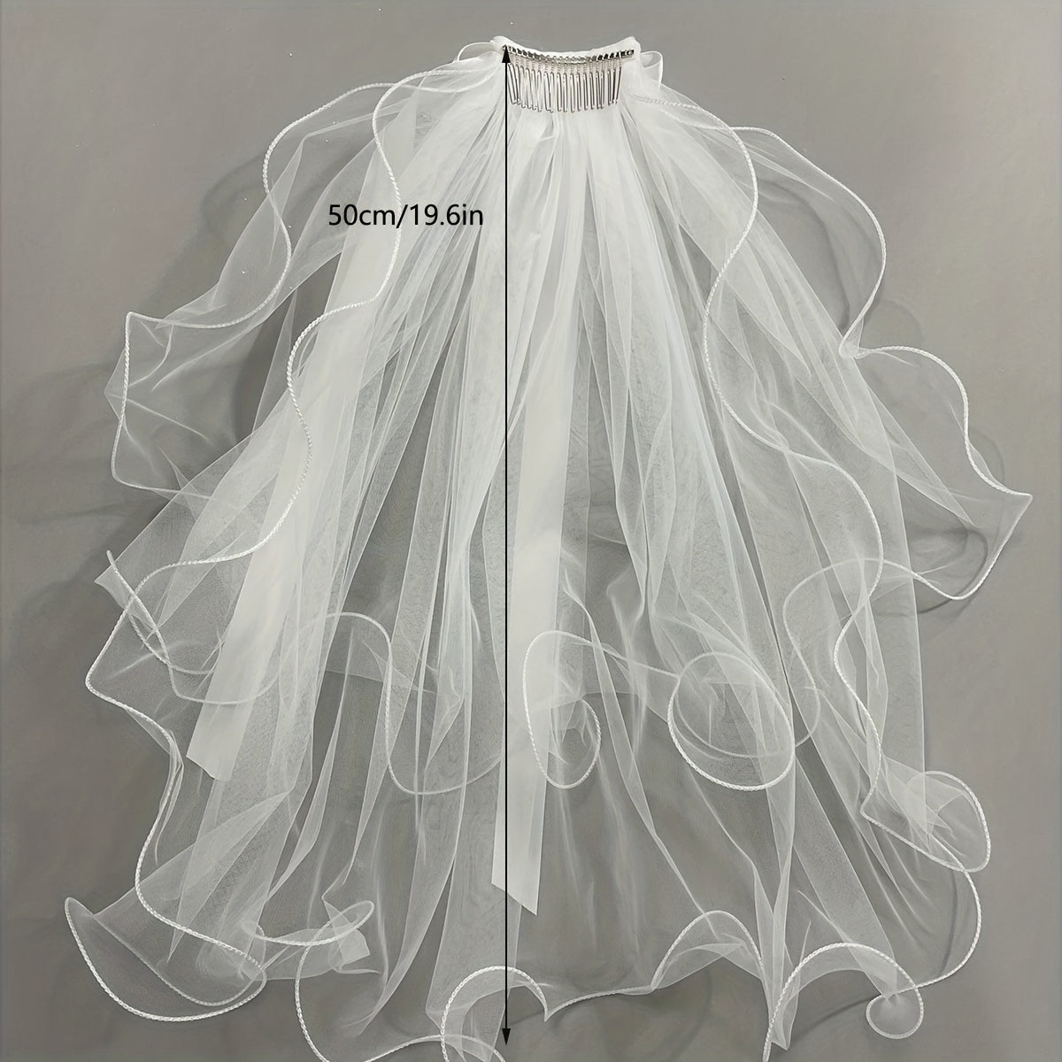 Wedding Bridal Veil Ivory Tulle Cape Soft Mesh