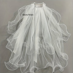 Wedding Bridal Veil Ivory Tulle Cape Soft Mesh